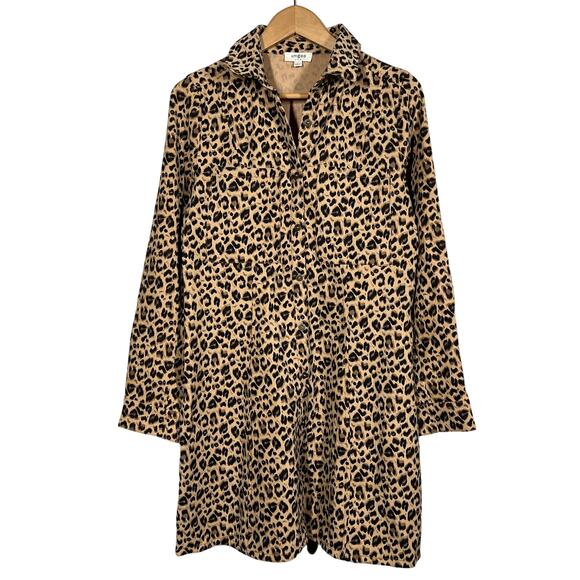 UMgee Animal Print Shirt Dress Button Up Front Long Sleeve Heavy - S - Picture 1 of 7